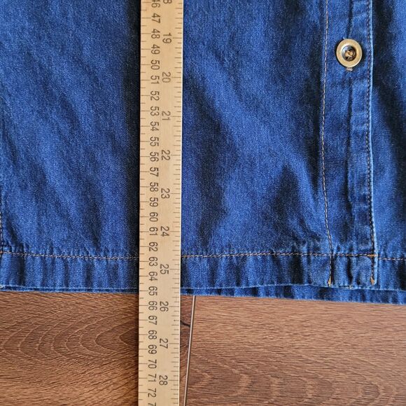 Vintage Denim Shirt Womens 8 Blue Button Front Pockets Promises READ - Picture 16 of 16
